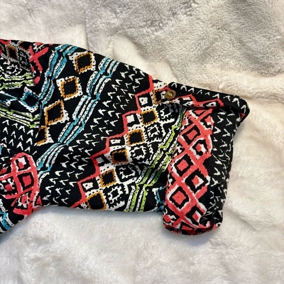 Speed Control Dress Small Black Geometric Pattern Hot Pink Teal Green White - Picture 15 of 16